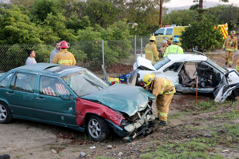 A two-car accident took place on Friday, December 5th near Piru. The 7:00am crash littered the highway with debris. One person was transported to an area hospital. Photos courtesy Sebastian Ramirez.