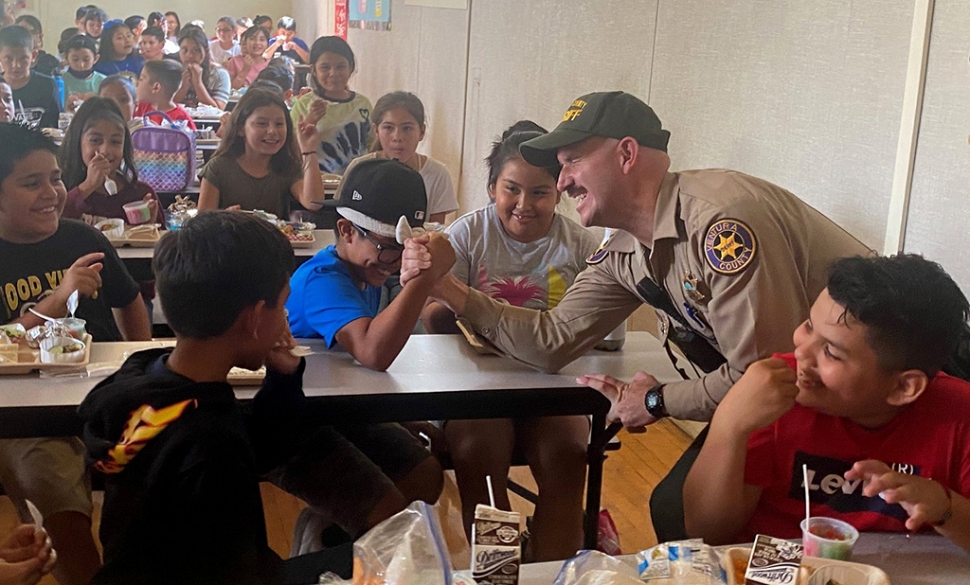 Exciting and fun week at Piru Elementary School! Their week began with a visit from Fillmore’s Rotary Club to present the third grade students with their very own dictionary, followed by their Back-to-School night, and ending with a visit from the Sheriff’s Department during lunch. Big THANKS to all the visitors who brought smiles to the students. Courtesy Piru Elementary Blog.