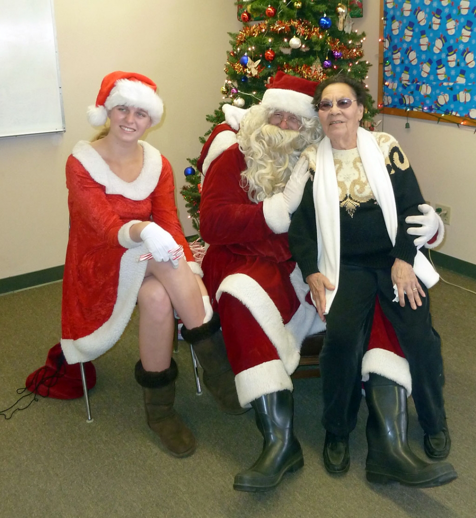 Dionicia Reyes, 88 of Fillmore, was happy to visit Santa.