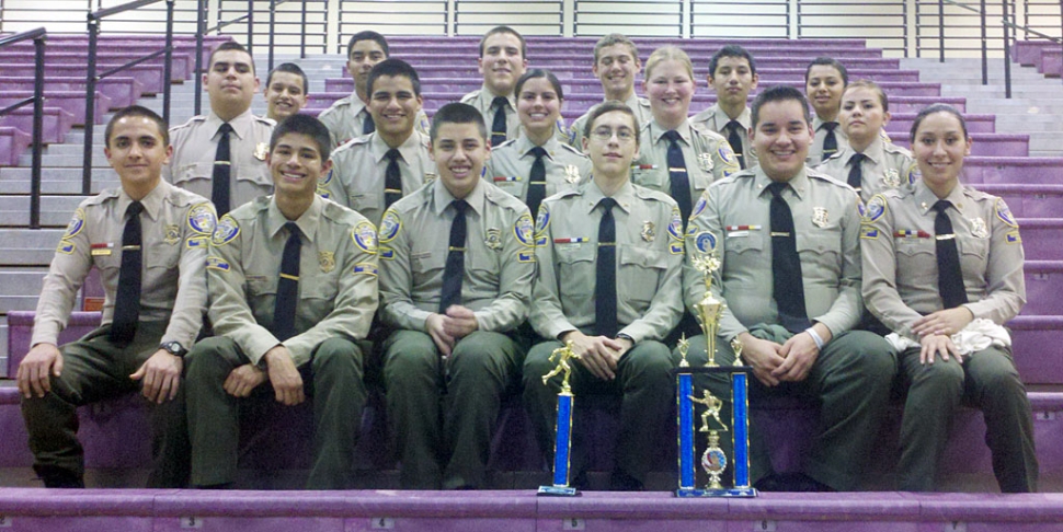 Pictured (l-r) front to back: Michael Topete, Armando Vidal, Javier Salgado, Tyler Hackworth, Eddie Gutierrez, Josefina Fernandez, Christian Robledo, Alan Galvan, Briana Vazquez, Jessica Givan, Daisy Villa, Zachary Saint Pierre, Khristian Felix, Brandon Pina, Daniel Flores, Miguel Salgado, and Maria Salgado. Vidal also placed 2nd in the 3 mile run. The whole unit placed 4th in the “Rapid Response Scenario”.