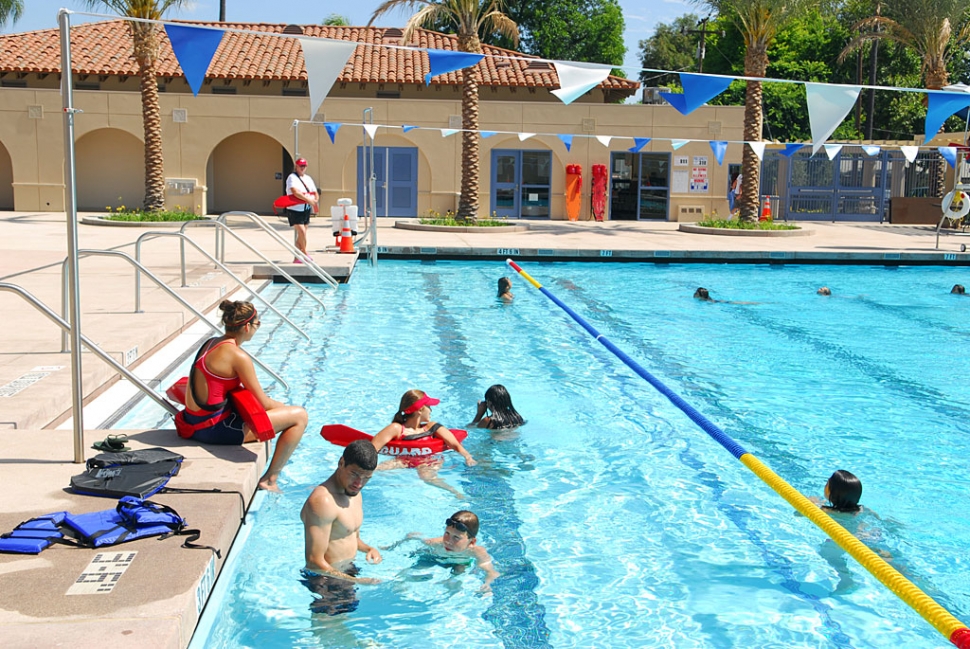 The pool is open and ready for business.