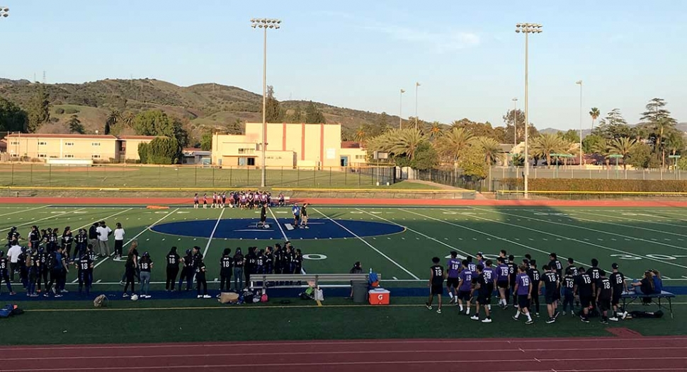 This Past Friday, April 13th Fillmore High School hosted their annual Powder Puff game. The Junior class took on the Senior Class in a battle on the football field. While the girls played football the boys cheered them on. The Senior class defeated the Juniors 8-0. Photo courtesy Katrionna Furness.