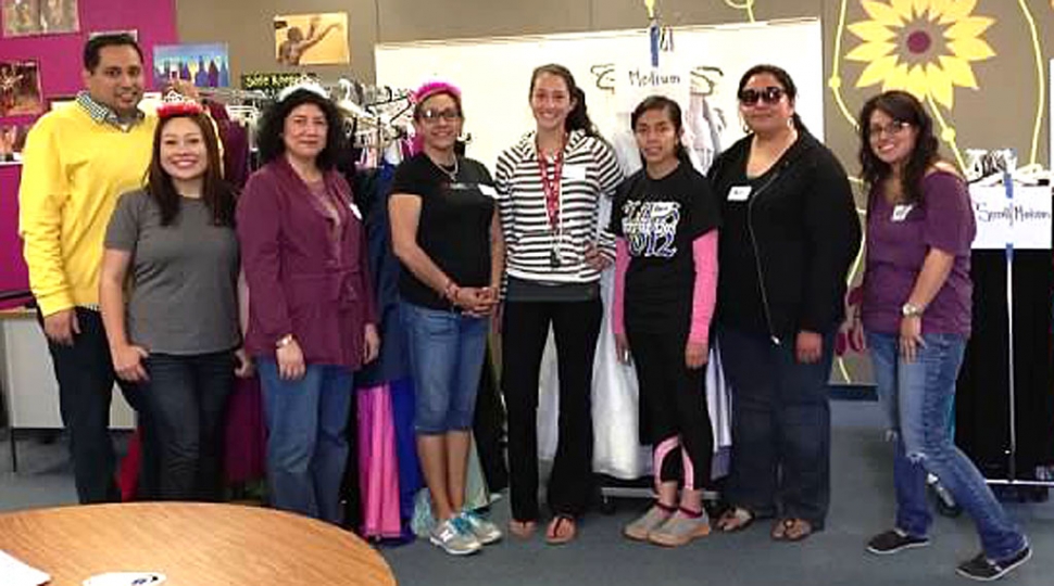 Prom Dress Project led by Cumulus Radio Personality Nancy Rodriguez with Big Brothers Big Sisters staff and volunteers at Fillmore High School.