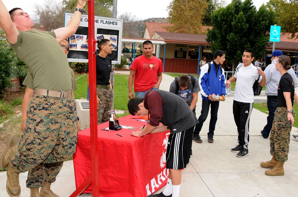 The Marine Pull-up Challenge took place at Fillmore High School on Friday, December 5th. Participants were taught how to do a ‘proper pull-up’.