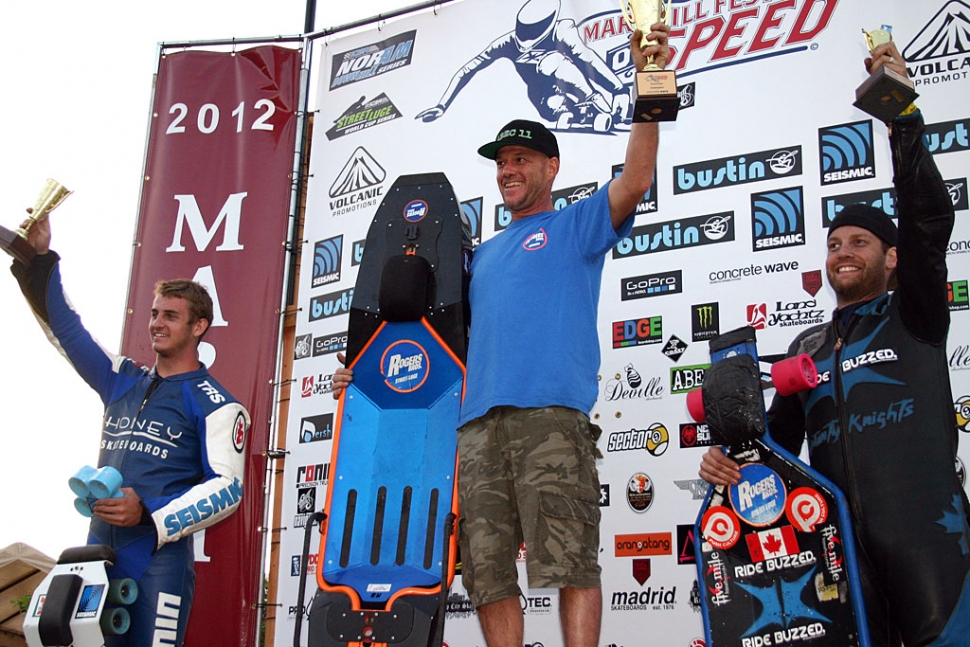 John Rogers, Christian Conaway, of Fillmore, and Kolby Parks on the podium.