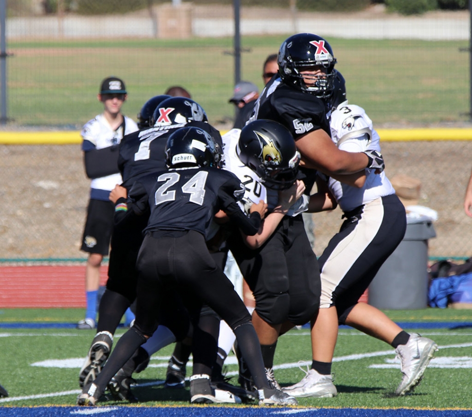 Below are the Fillmore Raiders game results for Saturday, September 22nd: Raiders Mighty Mites Black (home game) vs. Valley Thunder 20-0, (Raiders). Raiders Mighty Mites Silver had a Bye week. Raiders Bantams (home game) vs. Saugus 22-0, Saugus. Raiders Sophomores (home game) vs. Simi Valley Bulldogs no score reported. Raiders Juniors (home game) vs. Mid-Valley 35-0, Raiders. Raiders Seniors (home game) vs. Camarillo 38-20, Raiders. This week’s games will be September 29th: Raiders Might Mites Black vs. San Fernando Rush 8am at Cleveland High School. Raiders Mighty Mites Silver vs. Santa Barbara 8am at Rio Mesa High School. Raiders Bantams vs. Santa Barbara 10am at Fillmore High School. Raiders Sophomores vs. Carpinteria 8am at Carpinteria High School. Raiders Juniors have a bye week. Raiders Seniors have a bye week. All Fillmore Raiders Youth Football & Cheer Photos by Crystal Gurrola.