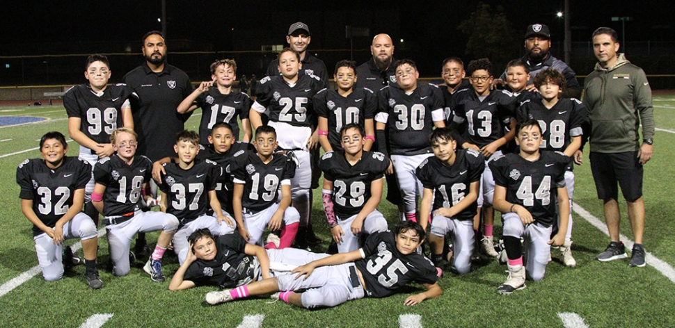 Congratulations to the Fillmore Raiders Sophomore football team who finished their regular season undefeated this past Saturday with a record 7 – 0. Photo courtesy Crystal Gurrola.
