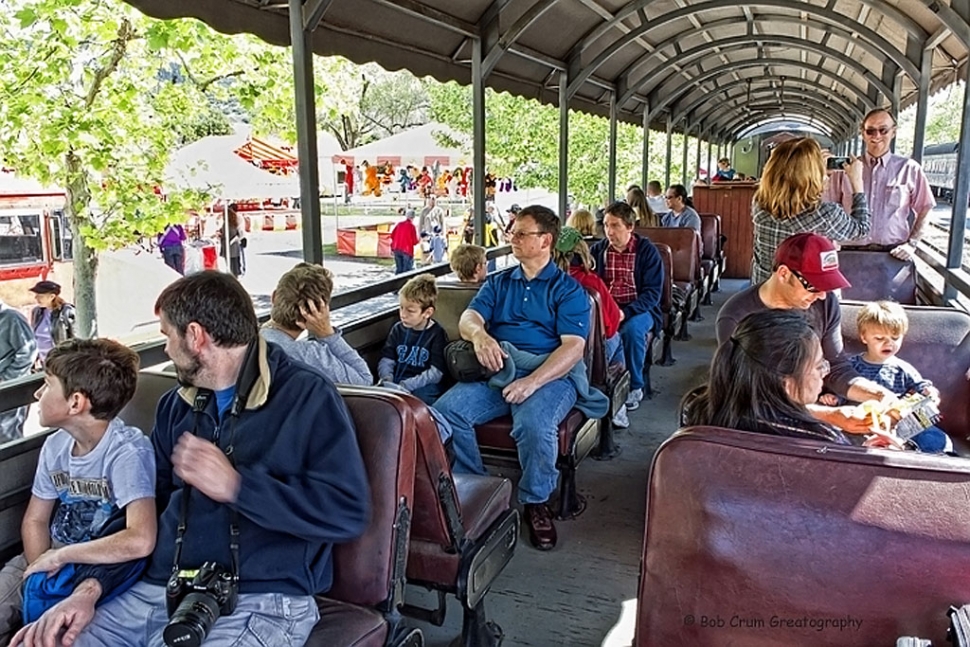 Steam train passengers ready to depart from Central Station.