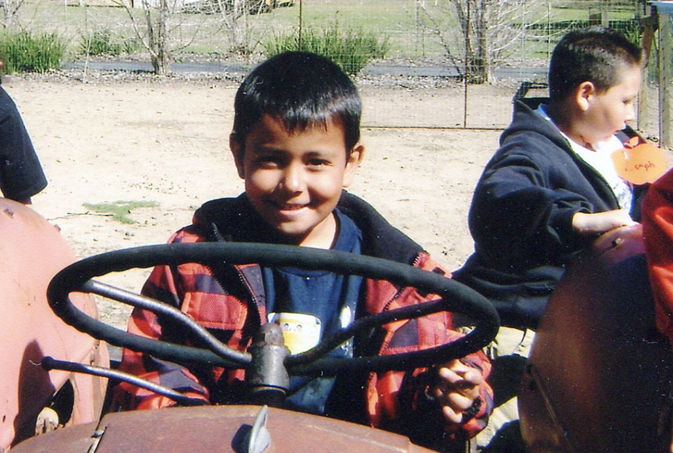 Jonathon took a spin on The Painted Pony tractor.