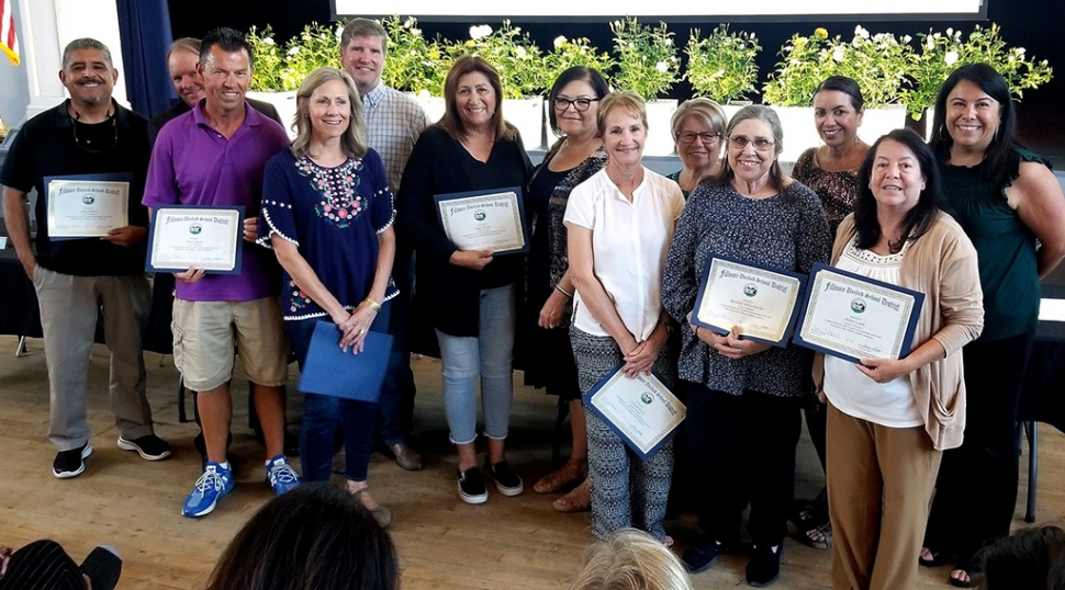 On Tuesday, May 31st, FUSD held a special school board meeting to recognize retirees, students and athlete’s achievements for the 2021-2022 school year. Above are this year's retirees Kathleen Berrington, Luanne Brock, Peggy Escoto, Susan Fitzgerald, Trudy Garner, Rosa Hurtado, Patricia Hackman, Debra Louth, David MacDonald, Rosalind Mitzenmacher, Nelson Rollo, Linda Suttle, Matt Suttle, and Mary Whiteford.