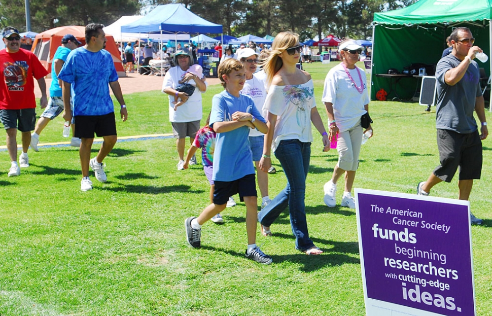 Hundreds of people packed Shiells Park on Saturday for the 5th Annual American Cancer Society Relay for Life fundraiser. Members of 45 teams from Fillmore and Piru walked laps around the field for 24 hours, beginning at 10 a.m. Each team consisted of 10 members, each trying to raise a minimum of $100 from sponsorships. The goal this year was to raise $75,000 towards the society’s goals: advocacy, education, research and support. The first hour of the relay was led by approximately 60 cancer survivors. No fundraising amounts were available at press time.