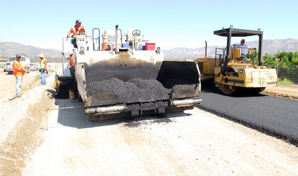 River Street, from C to E Streets was paved Monday. The roadway passes by the new Skateboard Park.