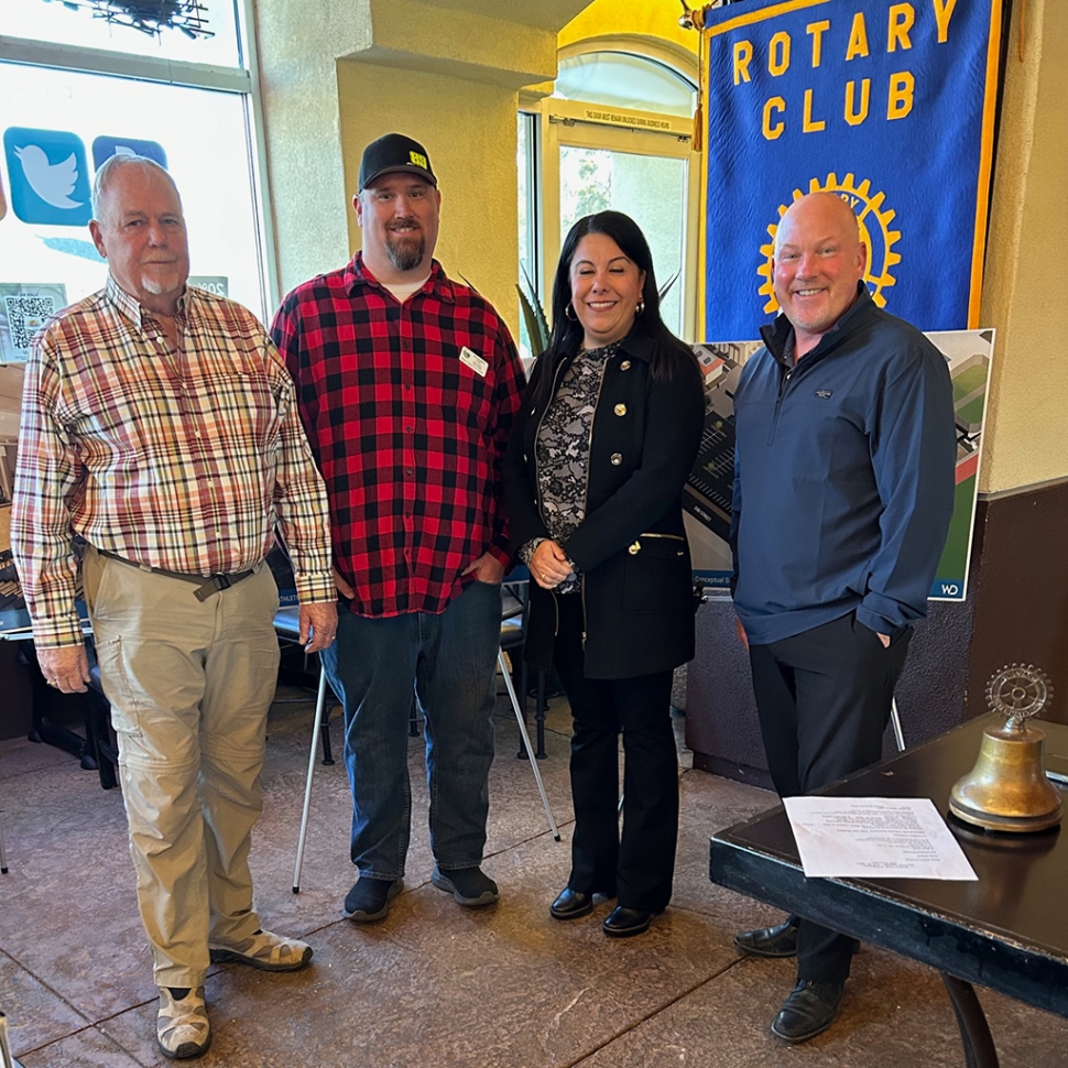 (l-r) Rotary President Dave Andersen, Facilitates Manager Chris Kline, District FUSD Superintendent Christine Schieferle, and FHS Principal Keith Derrick. Courtesy Rotarian Martha Richardson.