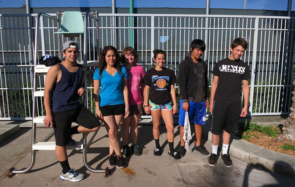 (l-r) Andre Alvarez, Athalia Martinez, Samantha Manginelli, Hannah Vasquez, Billy Wyche, Luke Myers