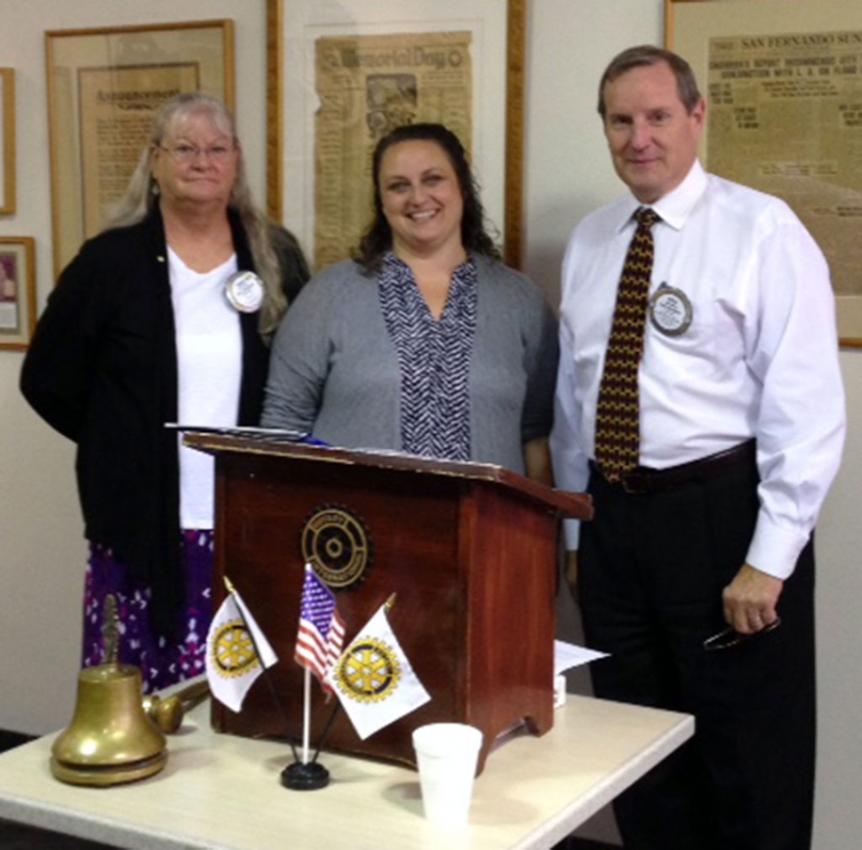 (l-r) Cindy Blatt sponsor, Kate English new Rotary member, and Kyle Wilson President.