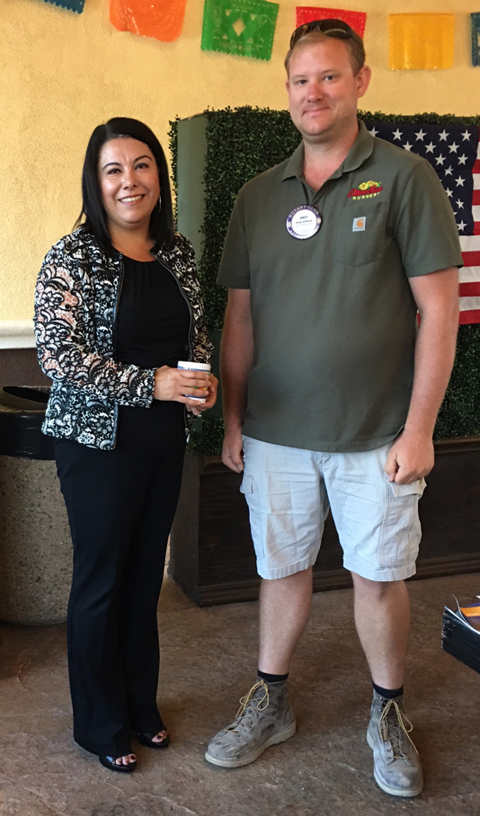 Pictured above is FUSD Superintendent Chrissy Schieferle, with Rotary Club President Andy Klittich, after her speech to the group.