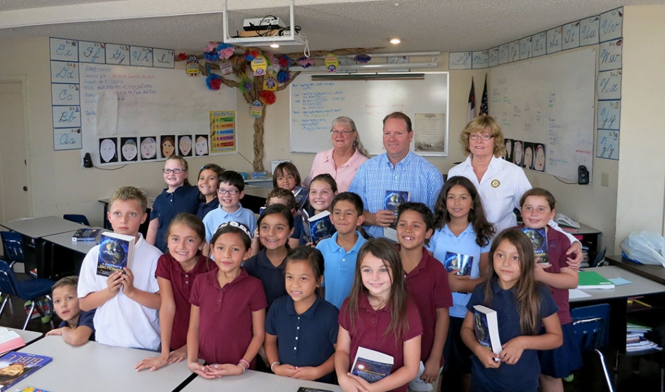 Rotary members Cindy Blatt, Scott Beylik and Martha Richardson visit the students at Fillmore Christian Academy and present each student with a dictionary. The Rotary Dictionary Project was very successful again this year. Rotary members visited each Elementary School in the Fillmore Unified School District and presented each third grader with a dictionary, they can keep. The Club has been doing this for ten years and has given about 4,000 dictionaries away.