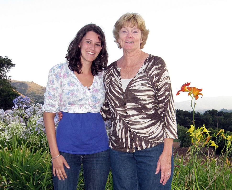 (l-r) Franzi Scheifler, Rotary Exchange Student 2008-09, visiting Fillmore, along side Rotary President Martha Richardson.