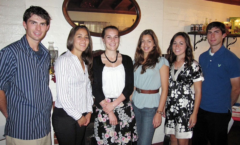 Scholarship winners L-R David Watson, Rebeca Herrera, Jillian Wilber, Natalie Garnica, Brina Suttle, and Michael Watson. Not seen is Karli Chessani.