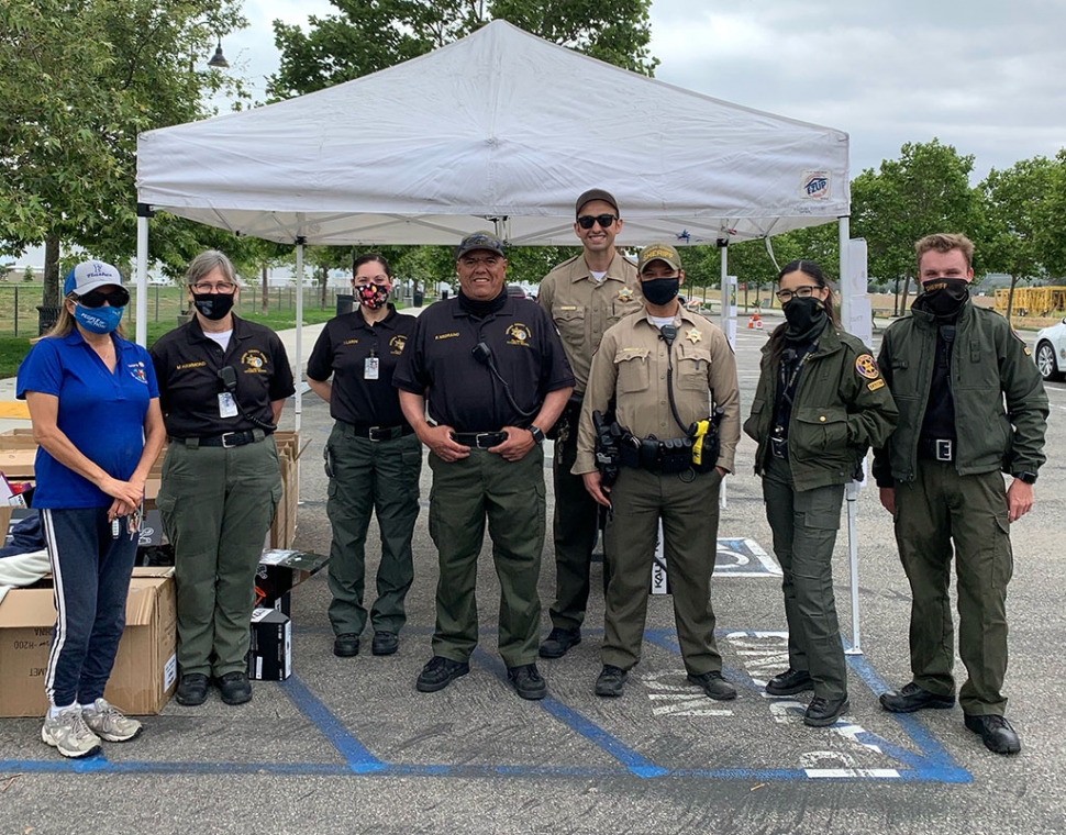 On Saturday, May 15th, Fillmore’s Bicycle & Skateboard Safety Event took place at Two Rivers Park. From noon to 3pm the community took part in a safety course and those attending were able to receive a free helmet. Picture is a group of helpers from this year’s event. (l-r) Ari Larson, Citizen Patrol members Lisa Hammond, Isela Larin, and Ray Medrano, Deputy Thomas, Deputy Labbe, Cadet Danielle Ramírez, and Cadet Cian Hawkins. 