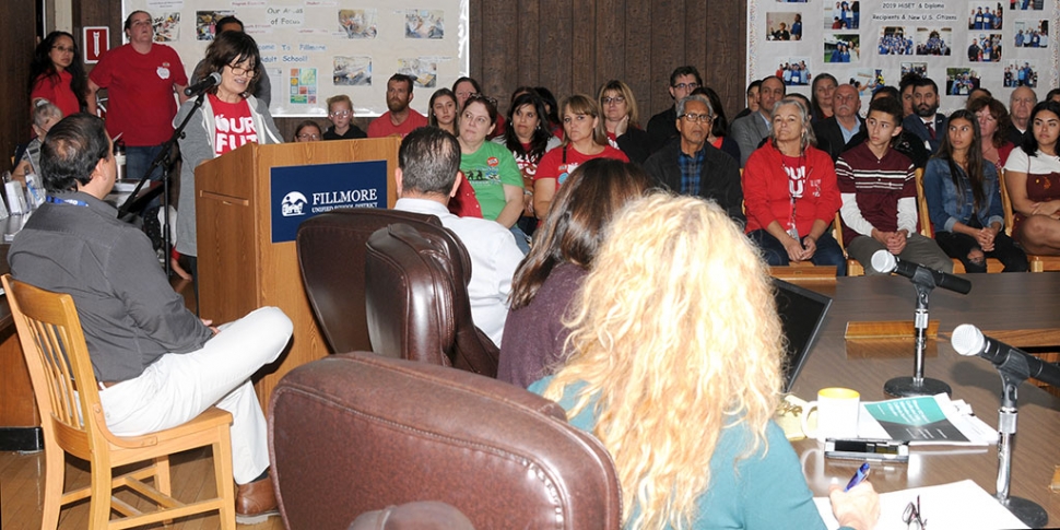 On Tuesday, November 5th, the Fillmore Unified Teachers Association protested outside before the school board meeting. When the meeting began, the board room was filled with supporters and speakers for the teachers who are in negotiations with FUSD regarding health benefits and salary.