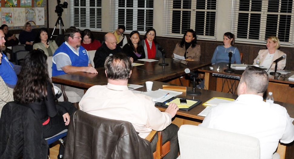 Fillmore Unified Board Members hear from High School Department Chairs.