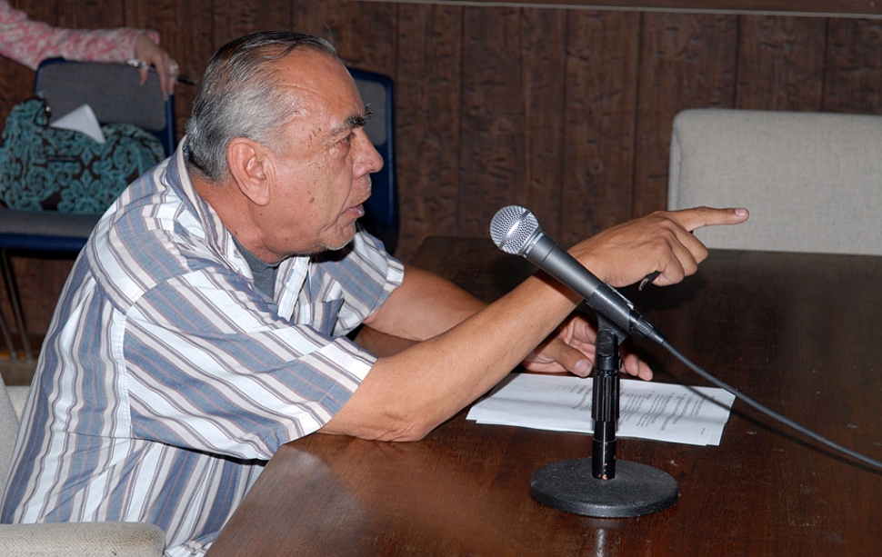 Ruben Sauceda speaks to the school board during the June 3rd meeting.