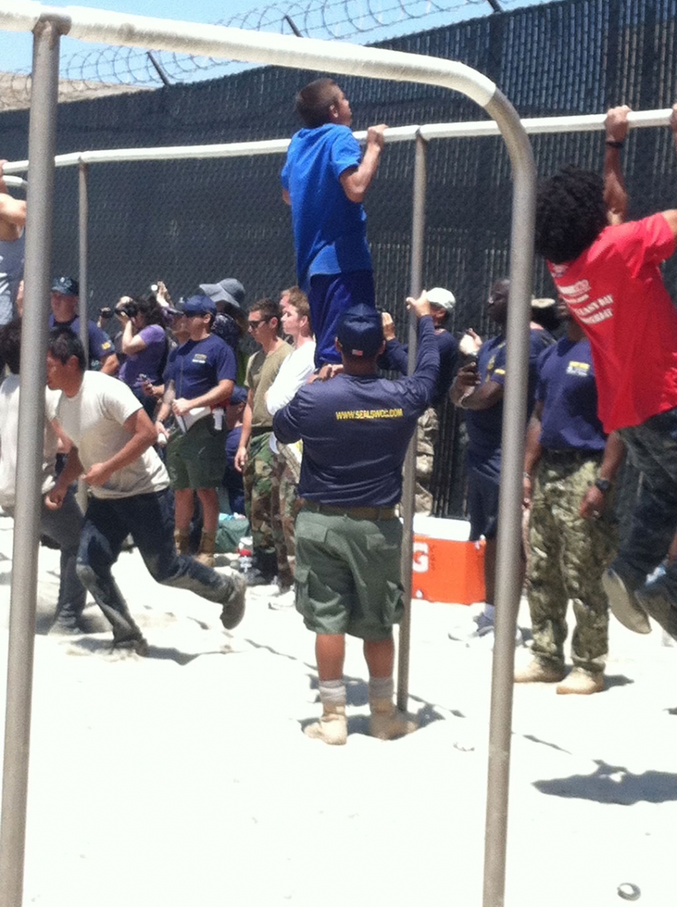 70 pull-ups were just one of the drills at the Warfare Center.