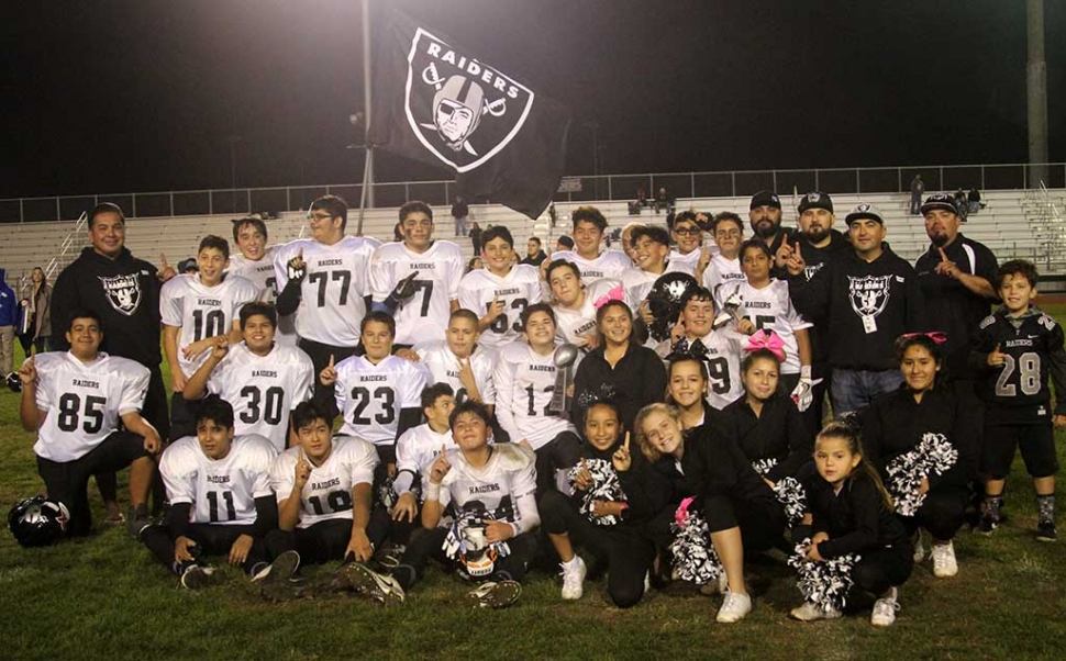 Congratulations to the Fillmore Raiders Senior Youth Football team and Cheerleaders after winning the Gold Coast Youth Football League Championship against the Santa Clarita Warriors. Final score 28-29. Photo courtesy of Crystal Gurrola.