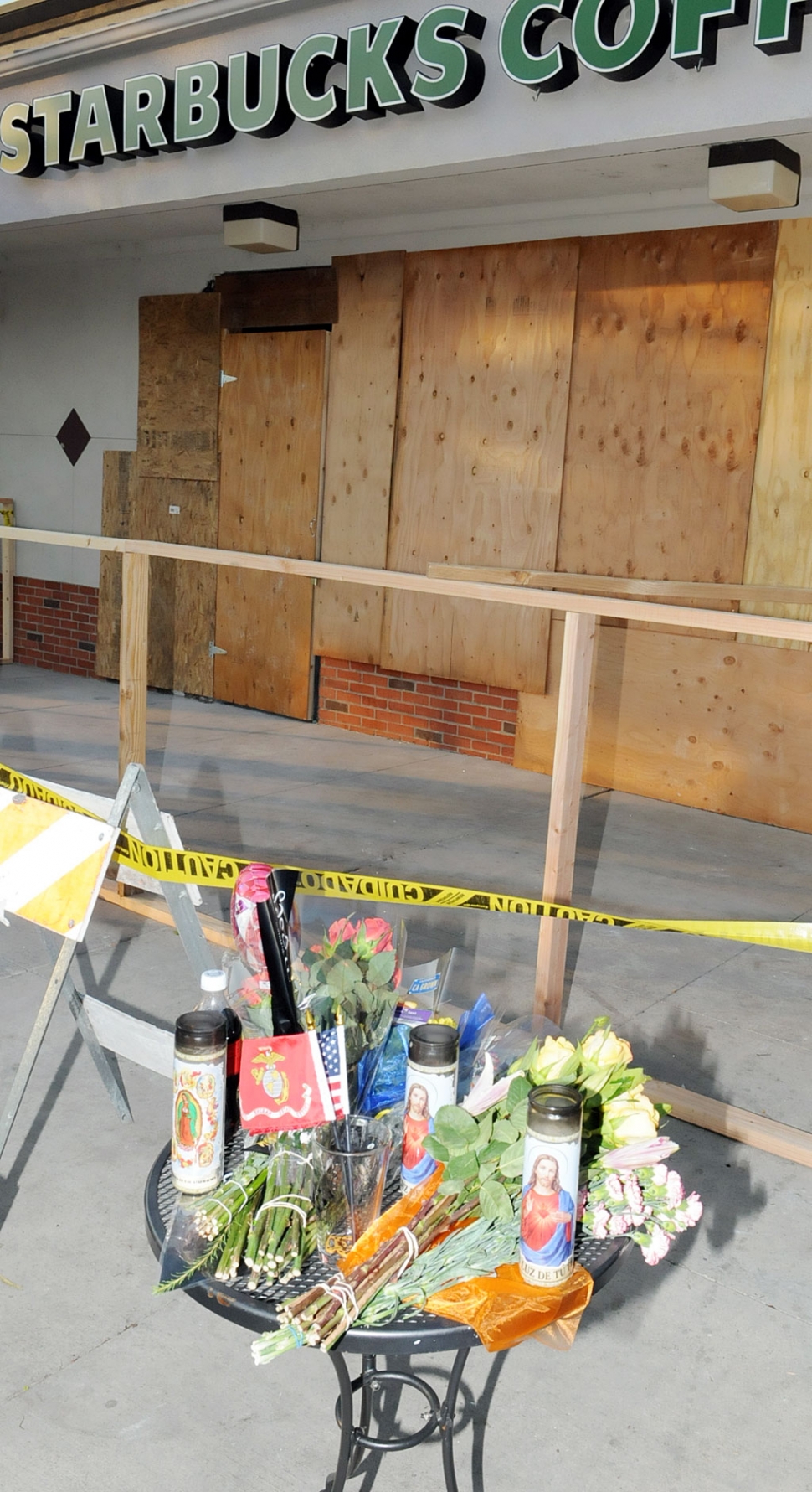 A memorial has been started for Sergio Mendez in front of Starbuck in Fillmore. 