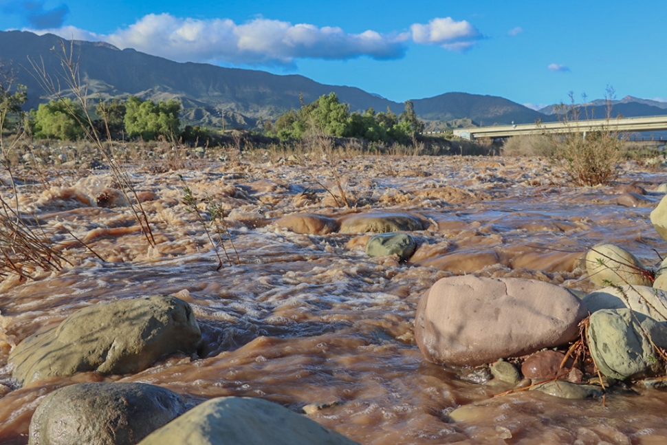 The mighty Sespe River is once again roaring after this week’s extensive rainfall. According to Ventura County Watershed (as of 01/03/23), Fillmore has received a total of 6.89 inches of rain this year, 4.52 inches of that just this last December. More rain is forecast for Sunday thru Tuesday, January 8th – 10th, 2023. Photo credit Angel Esquivel-AE News.