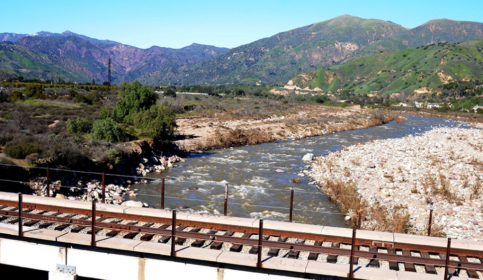 The mighty Sespe River is roaring again after weeks of rainfall in Ventura County. The mountains surrounding Fillmore are green and lush with the recent precipitation.