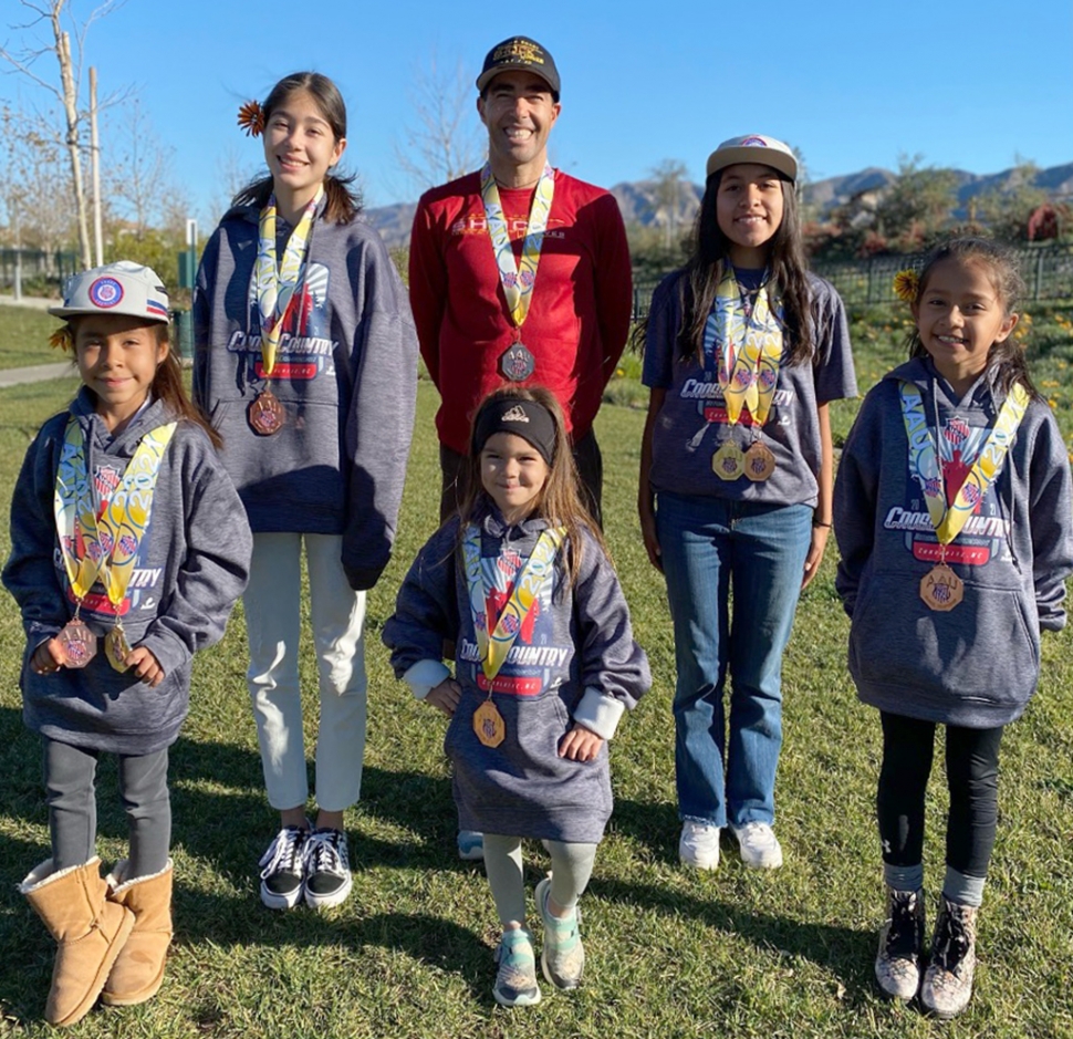 (l-r) (top-row) Paola Estrada, Isrrael Estrada and Niza Laureano. (bottom-row) Leah Laureano, Kamila Estrada, and Aaliyah Tarango. All competed at the AAU Jr. Olympics on December 4th in North Carolina. Photos courtesy Katrina Estrada.