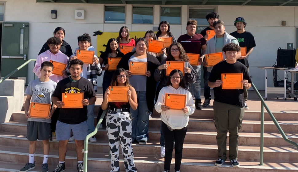 (above) These 20 students were on time to school 100% of the time! These responsible students are reliable and dedicated to their learning! Quarter 1 is officially finished for Sierra High School! We are immensely proud of our students-they worked hard! There were 105 awards given. We were so thankful to have families join us to witness their student’s successes be rewarded. As a school, the students earned 1,540 credits in just 37 days of school! We celebrated our students with certificates and prizes. We are so grateful to our donors who helped gather the prizes. To top it off, it was the first day our students were able to get their lunch from the new food truck! Photos courtesy Sierra High Blog.