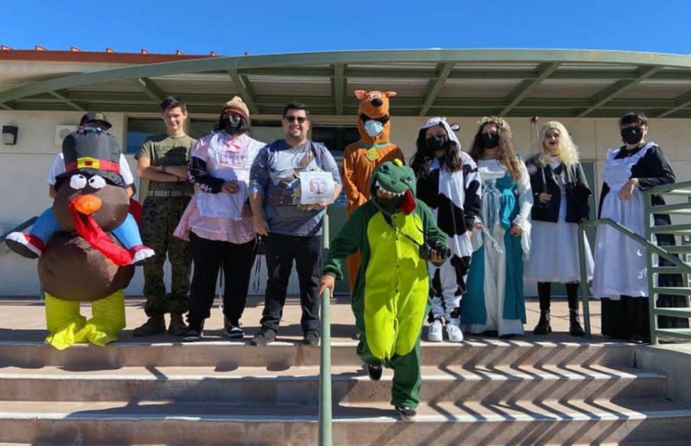 Last week, Sierra High School students dressed up in costumes to scare away drugs for Red Ribbon Week! Photo
courtesy Sierra High School Website.