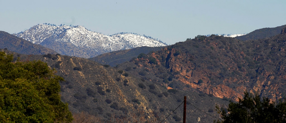 A weekend of rain brought some relief to a dry county, along with a little snow in the Los Padres Forest mountain range.