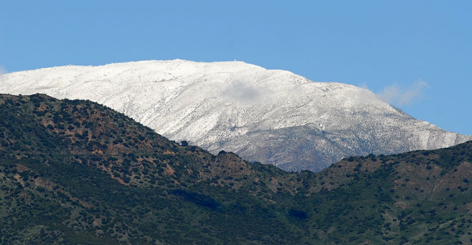 The Los Padres National Forest mountains above Fillmore received a blanket of snow last week.