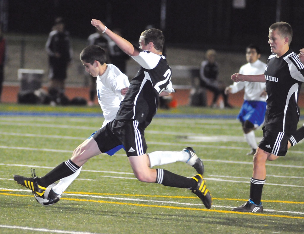 Fillmore fights for the ball against Malibu.