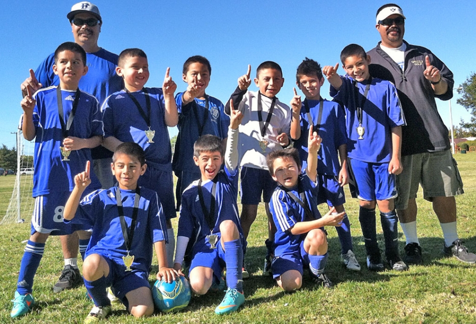 Fillmore Soccer U-8 played in an Oxnard tournament the weekend of January 19th. Fillmore took First Place. Pictured but not in order are: Angel Castorena, Ivan Becerra, Alfredo Cardenas. Dante Reyes, Diego Alcaraz Armando Manriques, bottom row Mathew Magana, Jathan Magana, Adrian Vasquez. Not pictured:Julio Negrete, Sebastian Navarete. Coaches: Joe & Damian Magana.