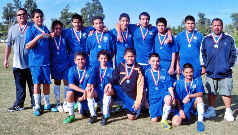 Congratulations to the Fillmore All-Star Boy’s U-14, for winning the Championship for league All-Star Playoffs. The boys will now go to Bakersfield to represent Ventura/Santa Barbara County in March. Pictured above top row: Assistant Coach Cipriano Martinez, players: Ricardo, Govani, Andy Jr., Miguel, Jason, Luis, Juan, and Coach Gonzalo Martinez. Bottom Row: Jose, Rigo, Emilio, Cristobal, and Arturo.  Good Luck!