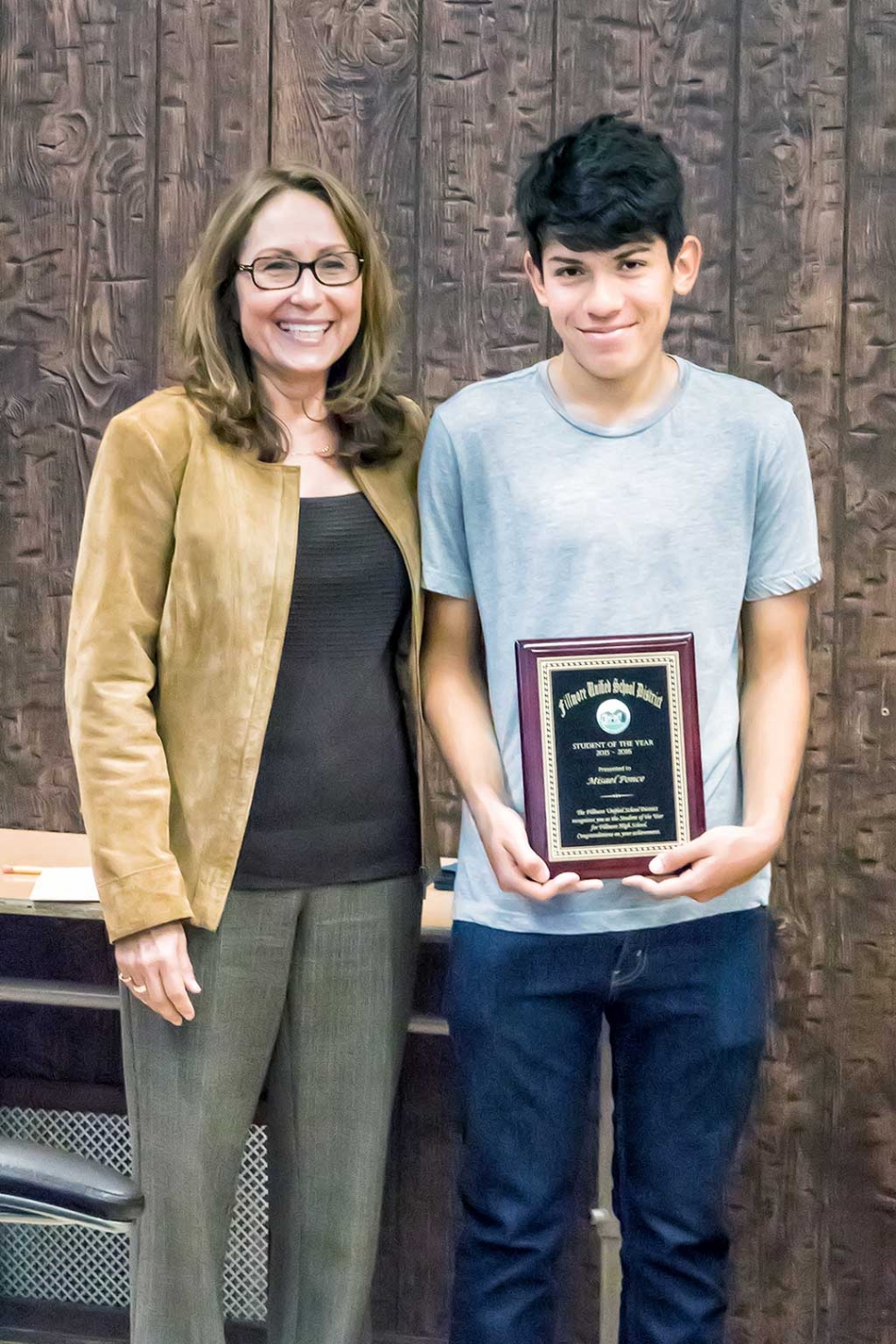 2015-2016 Student of the Year, Misael Ponce.