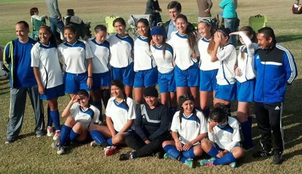 AYSO Fillmore Ca Region 242 Section 10 U-16 Girls Playoffs in Bakersfield Ca. U-16 Girls First time win Championship at Bskersfield State Farm Sports Village. Top Row: Reylene Martinez, Brianna Santa Rosa, Emily Garnica, Esmeralda Murillo, Yaneli Enriquez, Vanessa Estrada, Rachrl Rivera, Taylor Flores, Ryan Nunes, Caroline Esquivel, Coach Arnold Munoz Bottom Row: Coach Omero Martinez, Jocelyn Munoz, Lisette Martinez, Beatriz Morales, Salma Gomez, Elsa Grace Topete, Coach Willie Diaz Not in picture: Coach Chris Gomez Sarah Vollmert Janet Mendez and Veronica Cruz.