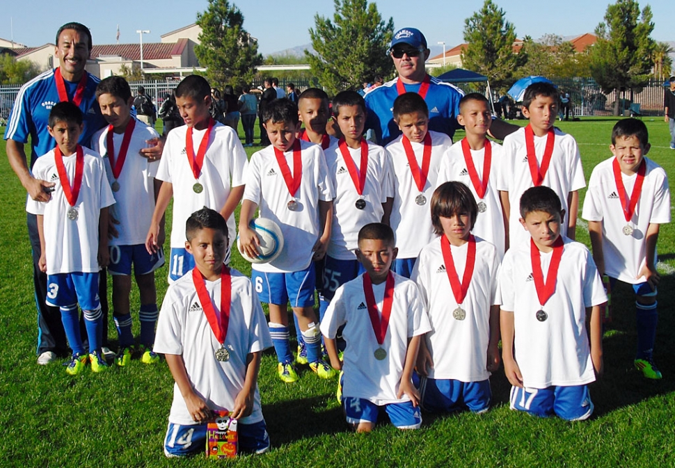 Congratulations to Fillmore Dream Boys 10 & U Travel Team. The team won the Silver Metal (second place) in City of Las Vegas Mayor’s Cup International Cup Tournament October 28 – 30. Fillmore played against teams from Las Vegas. They won their first game 6-0, second game 11-1 and to advance to the Championship game with Arizona by winning their third game 11-0. Pictured; Sal Navarro Head Coach and Juan Cruz Assistant Coach. Players Reny Navarro, Luis Sosa, Juan Rodriguez, Yobany Figueroa, Sergio Ramos, Matthew Hernandez, Octavio Rodriguez, Brayan Arevalo, Marcos Cardenas, Jonathan Perez Cesar Lopez, Carlos Vargas, Eric Torres, and Jose Gallegos.