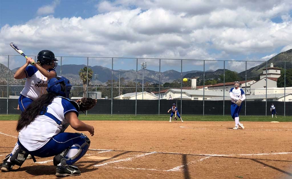 Fillmore High School took on Lakeview Charter Saturday, March 24th picture is the Flashes defense eagerly awaiting for the ball to be hit; the Flashes defeated Lakeview 14 – 0. Photo courtesy Heidi Hinklin.