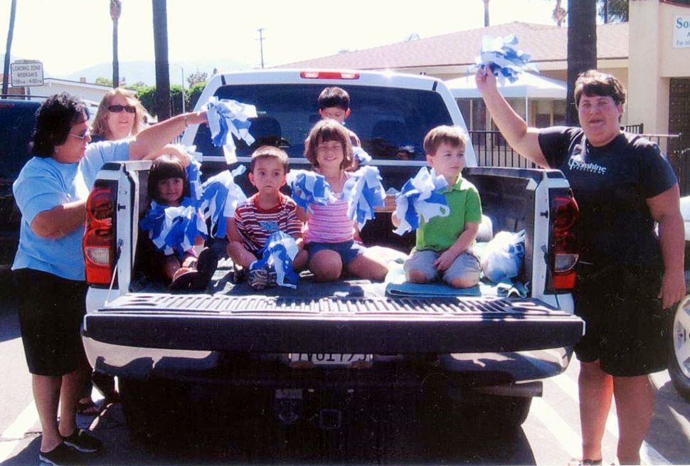 Pictured above are teachers: Sarah Kemp, Mrs. Cathy Nunes, and Mrs Rosie Cervantez. On Friday, September 26 the Sonshine Preschool after school care enjoyed the 2008 Homecoming Parade.