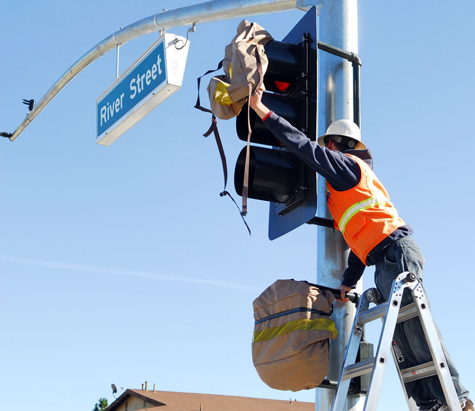 Finally, after several years waiting, Fillmore has its new traffic light at the intersection of Highway 23 and River Street. The new light is expected to greatly relieve traffic congestion at the site, especially vehicles leaving River Street during high volume periods. Peter Kobus, Estimator for PTM Engineering, told the Gazette that the system can cost between $175,000 to $220,000. This light is synchronized with the light at the intersection of Ventura Street (Highway 126) and Highway 23. It is also fitted with an electronic device which can change a red light to green, permitting emergency vehicles quick access through the intersection.