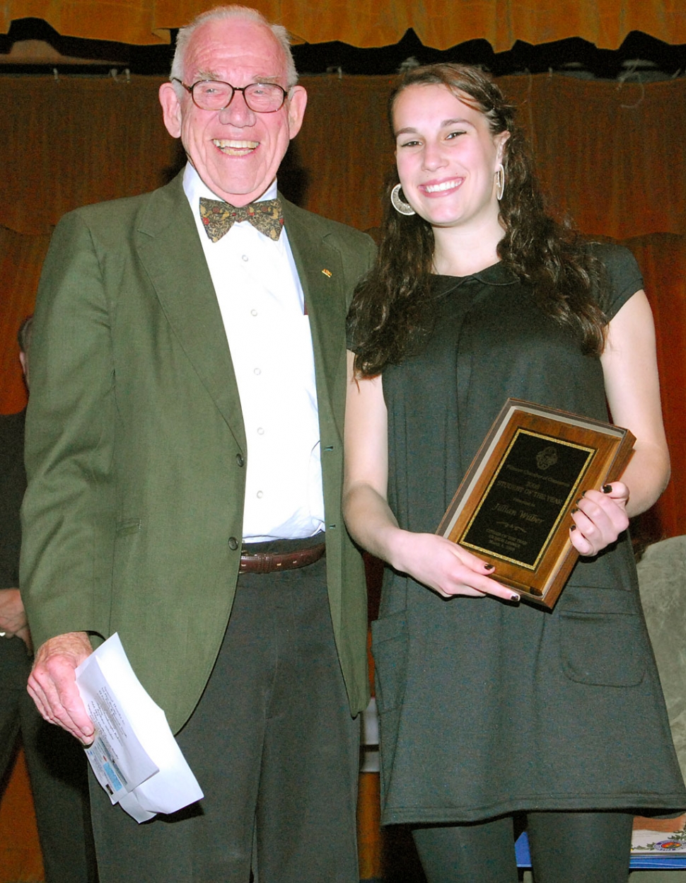 Student of the Year Jillian Wilber and Conway Spitler.