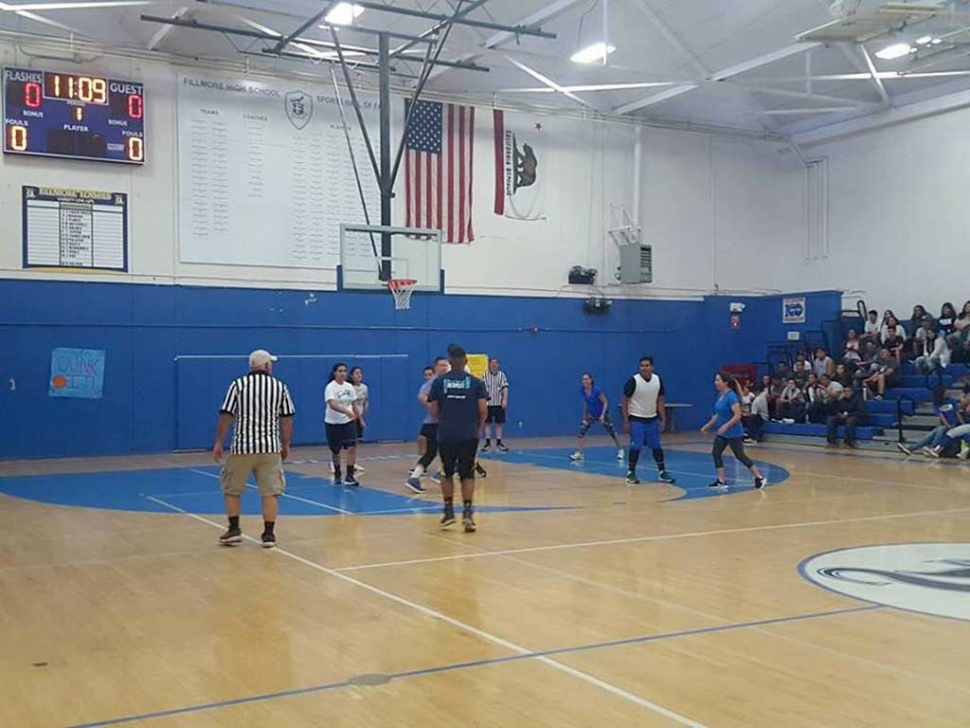 Friday March 31st Fillmore High hosted a Students vs. Staff Basketball Game. Students won 76-74.