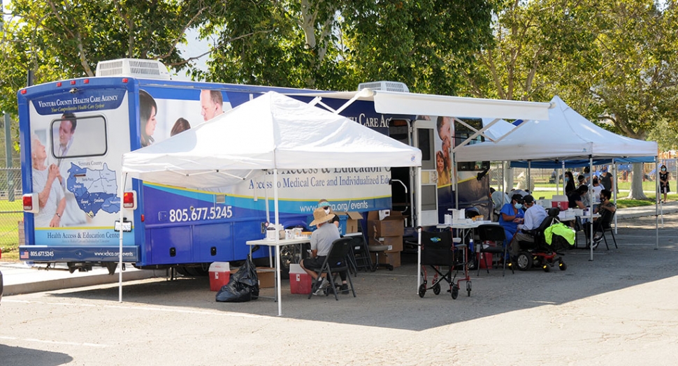 On Monday, July 6th from 10 am to 6 pm at Shiells Park in Fillmore, the Ventura County Health Care Agency offered free COVID-19 antibody testing to the community. Fillmore residents lined up and patiently waited, abiding by social distancing protocols. The test was a blood test that tells individuals if they have been previously exposed to COVID-19 and have developed antibodies to the disease. The testing was part of a study with UCLA and California Lutheran University. Testing was offered at locations throughout the County. More information at https://www.venturacountyrecovers.org/antibody/ or by calling 805-482-1904.