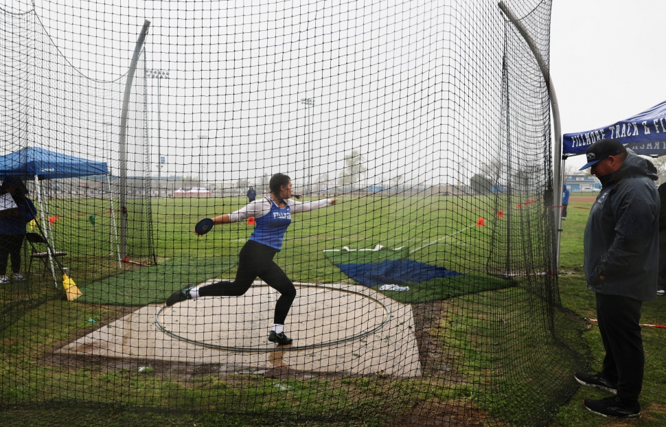 Above is Fillmore Flashes Senior Aeron Garcia in the Discus event. Photo credit Anthony Chavez. See more photos online.